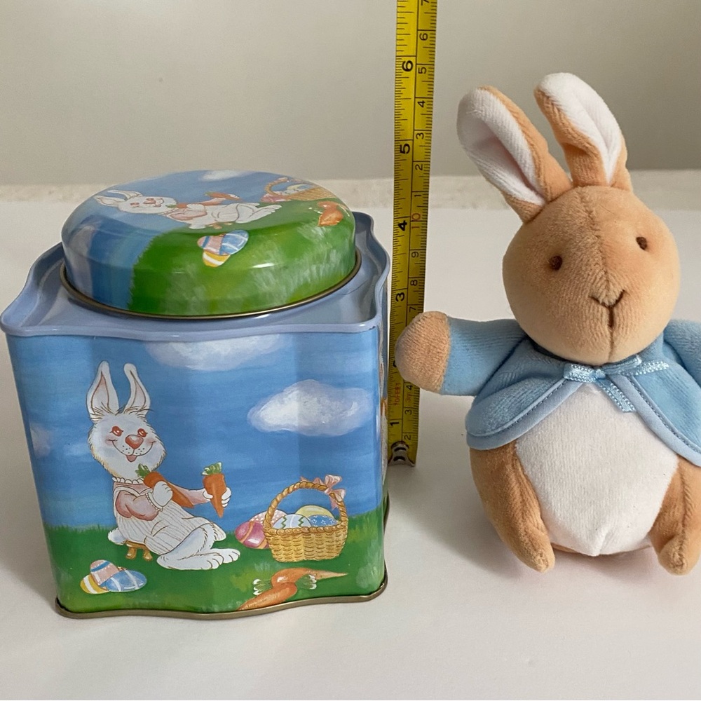 Easter Tin and Eden 6” Plush Peter Rabbit Baby Rattle - Picture 13 of 13